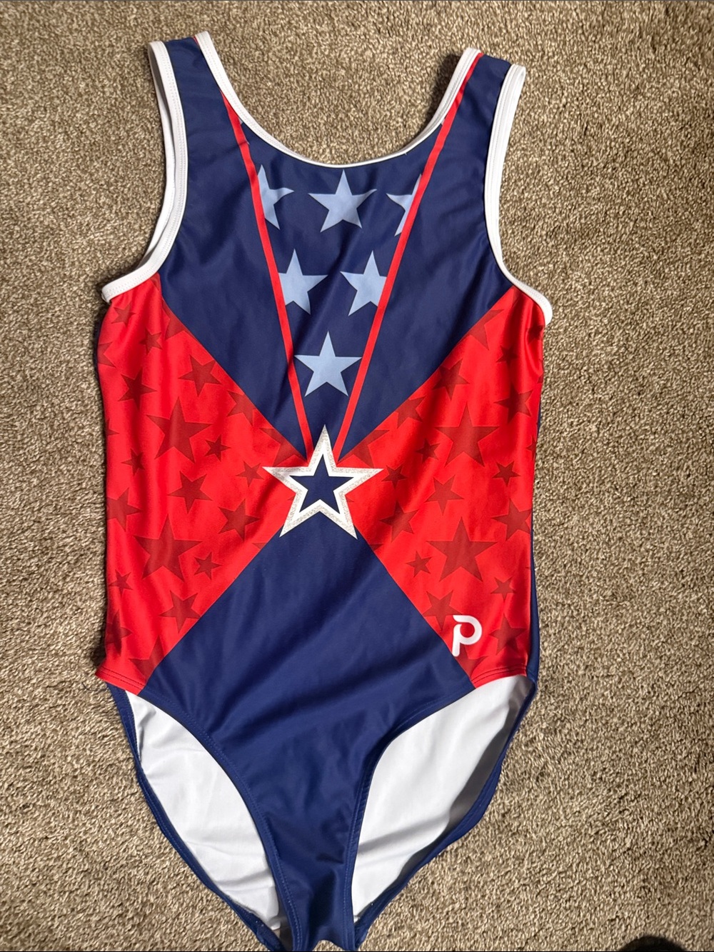 Patriotic Star-Print Women's One-Piece Swimsuit - Red & Navy